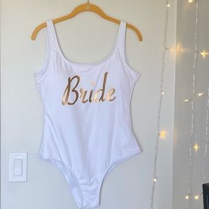 BRIDE White One Piece Bathing Suit, Size: L
